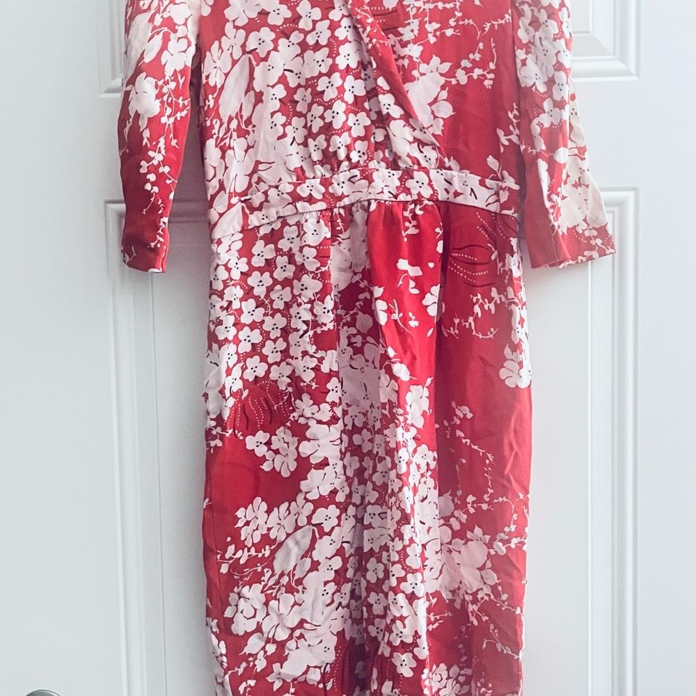Etro Red and White Floral Dress